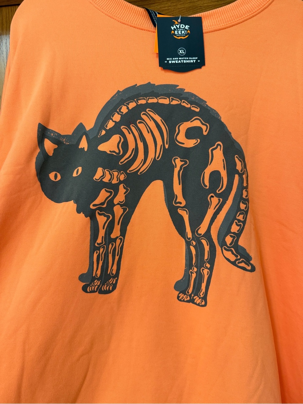 New Black Cat Halloween Sweatshirt 3X - 4X Lightweight Orange NWT